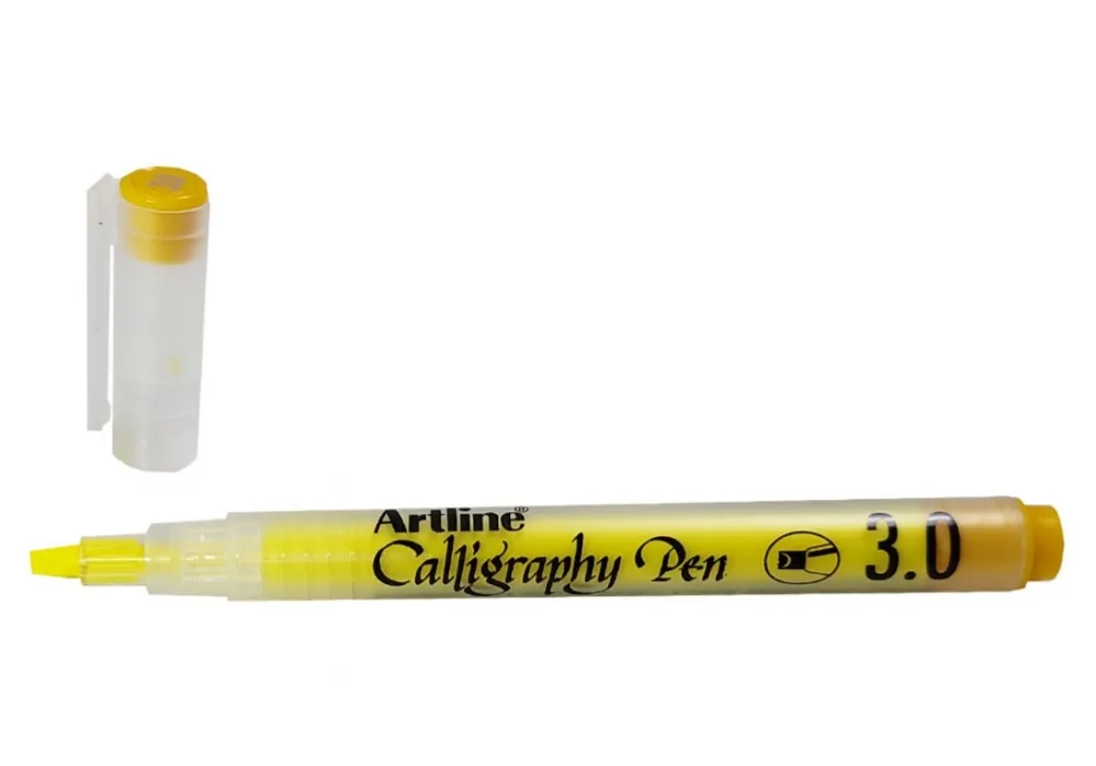 Artline Calligraphy Pen Yellow Ink Pen Tip Size 3.0 mm Pack of 1